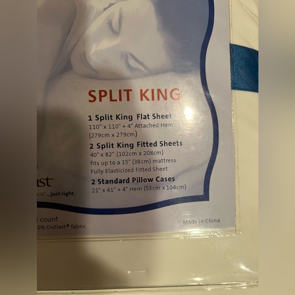 Outlast Temperature Regulating Sheet Set - Split King - Picture 5 of 7